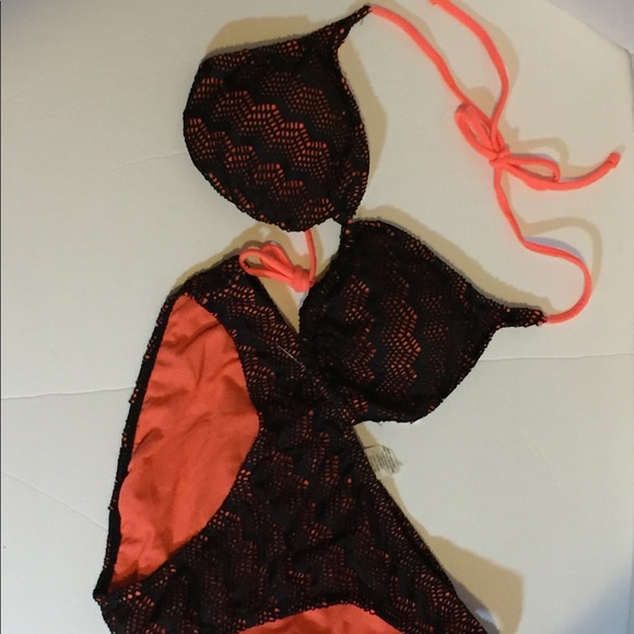 OP black and orange bathing suit juniors 15-17 - Picture 1 of 6